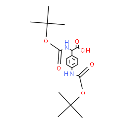 ChemSpider 2D Image | ({[(2-Methyl-2-propanyl)oxy]carbonyl}amino)[4-({[(2-methyl-2-propanyl)oxy]carbonyl}amino)phenyl]acetic acid | C18H26N2O6