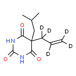 ChemSpider 2D Image | 5-Isobutyl-5-[(~2~H_5_)-2-propen-1-yl]-2,4,6(1H,3H,5H)-pyrimidinetrione | C11H11D5N2O3