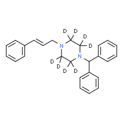 ChemSpider 2D Image | 1-(Diphenylmethyl)-4-[(2E)-3-phenyl-2-propen-1-yl](~2~H_8_)piperazine | C26H20D8N2