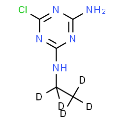 ChemSpider 2D Image | 6-Chloro-N-(~2~H_5_)ethyl-1,3,5-triazine-2,4-diamine | C5H3D5ClN5