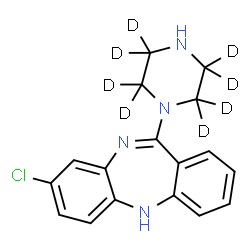 ChemSpider 2D Image | N-Desmethylclozapine-d8 | C17H9D8ClN4