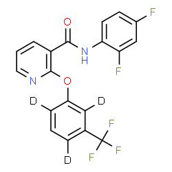 ChemSpider 2D Image | N-(2,4-Difluorophenyl)-2-{[3-(trifluoromethyl)(2,4,6-~2~H_3_)phenyl]oxy}nicotinamide | C19H8D3F5N2O2