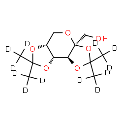 ChemSpider 2D Image | {(3aS,5aR,8aR,8bS)-2,2,7,7-Tetrakis[(~2~H_3_)methyl]tetrahydro-3aH-bis[1,3]dioxolo[4,5-b:4',5'-d]pyran-3a-yl}methanol | C12H8D12O6