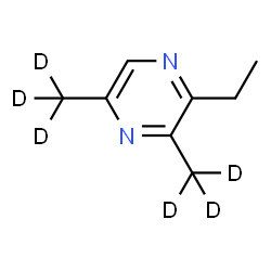 ChemSpider 2D Image | 2-Ethyl-3,5-bis[(~2~H_3_)methyl]pyrazine | C8H6D6N2