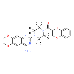 ChemSpider 2D Image | [4-(4-Amino-6,7-dimethoxy-2-quinazolinyl)(~2~H_8_)-1-piperazinyl](2,3-dihydro-1,4-benzodioxin-2-yl)methanone | C23H17D8N5O5