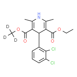 ChemSpider 2D Image | Ethyl (~2~H_3_)methyl 4-(2,3-dichlorophenyl)-2,6-dimethyl-1,4-dihydro-3,5-pyridinedicarboxylate | C18H16D3Cl2NO4