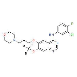 ChemSpider 2D Image | N-(3-Chloro-4-fluorophenyl)-7-[(~2~H_3_)methyloxy]-6-[3-(4-morpholinyl)propoxy]-4-quinazolinamine | C22H21D3ClFN4O3