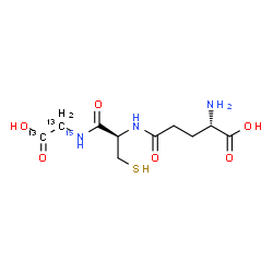 ChemSpider 2D Image | GLUTATHIONE-(GLYCINE-13C2,15N1) | C813C2H17N215NO6S