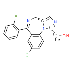 ChemSpider 2D Image | 1'-Hydroxymidazolam-13C3 | C1513C3H13ClFN3O