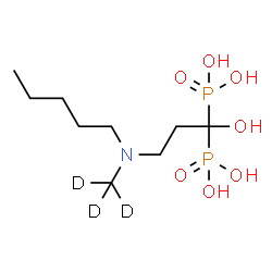 ChemSpider 2D Image | {1-Hydroxy-3-[(~2~H_3_)methyl(pentyl)amino]-1,1-propanediyl}bis(phosphonic acid) | C9H20D3NO7P2