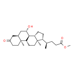 ChemSpider 2D Image | Methyl (5beta,7beta)-7-hydroxy-3-oxocholan-24-oate | C25H40O4