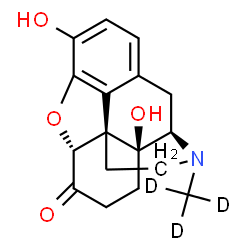 ChemSpider 2D Image | (5alpha)-3,14-Dihydroxy-17-(~2~H_3_)methyl-4,5-epoxymorphinan-6-one | C17H16D3NO4