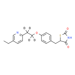 ChemSpider 2D Image | 5-(4-{[2-(5-Ethyl-2-pyridinyl)(~2~H_4_)ethyl]oxy}benzyl)-1,3-thiazolidine-2,4-dione | C19H16D4N2O3S