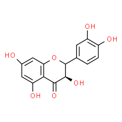 ChemSpider 2D Image | (3R)-2-(3,4-Dihydroxyphenyl)-3,5,7-trihydroxy-2,3-dihydro-4H-chromen-4-one | C15H12O7
