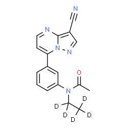 ChemSpider 2D Image | N-[3-(3-Cyanopyrazolo[1,5-a]pyrimidin-7-yl)phenyl]-N-(~2~H_5_)ethylacetamide | C17H10D5N5O