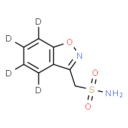 ChemSpider 2D Image | 1-[(~2~H_4_)-1,2-Benzoxazol-3-yl]methanesulfonamide | C8H4D4N2O3S