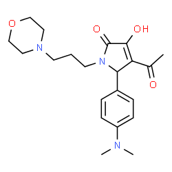 ChemSpider 2D Image | 4-Acetyl-5-[4-(dimethylamino)phenyl]-3-hydroxy-1-[3-(4-morpholinyl)propyl]-1,5-dihydro-2H-pyrrol-2-one | C21H29N3O4