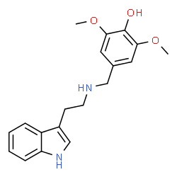 ChemSpider 2D Image | 4-({[2-(1H-Indol-3-yl)ethyl]amino}methyl)-2,6-dimethoxyphenol | C19H22N2O3