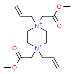 ChemSpider 2D Image | 1,4-Diallyl-1,4-bis(2-methoxy-2-oxoethyl)piperazinediium | C16H28N2O4