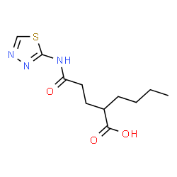 ChemSpider 2D Image | 2-[3-Oxo-3-(1,3,4-thiadiazol-2-ylamino)propyl]hexanoic acid | C11H17N3O3S