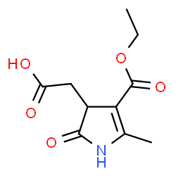 ChemSpider 2D Image | [4-(Ethoxycarbonyl)-5-methyl-2-oxo-2,3-dihydro-1H-pyrrol-3-yl]acetic acid | C10H13NO5