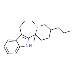 ChemSpider 2D Image | 13b-Methyl-3-propyl-1,3,4,6,7,8,13,13b-octahydro-2H-pyrido[1',2':1,2]azepino[3,4-b]indole | C20H28N2