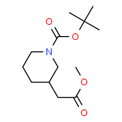 ChemSpider 2D Image | tert-Butyl 3-(2-methoxy-2-oxoethyl)piperidine-1-carboxylate | C13H23NO4