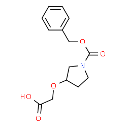 ChemSpider 2D Image | ({1-[(Benzyloxy)carbonyl]-3-pyrrolidinyl}oxy)acetic acid | C14H17NO5