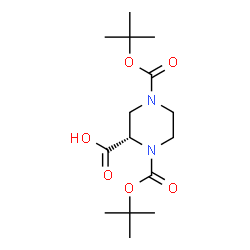 ChemSpider 2D Image | (S)-1,4-Bis(tert-butoxycarbonyl)piperazine-2-carboxylic acid | C15H26N2O6