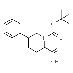 ChemSpider 2D Image | 1-{[(2-Methyl-2-propanyl)oxy]carbonyl}-5-phenyl-2-piperidinecarboxylic acid | C17H23NO4