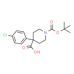 ChemSpider 2D Image | 1-[(tert-Butoxy)carbonyl]-4-(4-chlorophenyl)piperidine-4-carboxylic acid | C17H22ClNO4