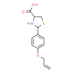 ChemSpider 2D Image | 2-[4-(Allyloxy)phenyl]-1,3-thiazolidine-4-carboxylic acid | C13H15NO3S