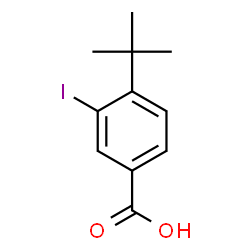 ChemSpider 2D Image | 3-Iodo-4-(2-methyl-2-propanyl)benzoic acid | C11H13IO2