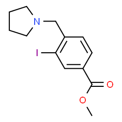 ChemSpider 2D Image | Methyl 3-iodo-4-(1-pyrrolidinylmethyl)benzoate | C13H16INO2