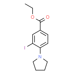ChemSpider 2D Image | Ethyl 3-iodo-4-(1-pyrrolidinyl)benzoate | C13H16INO2