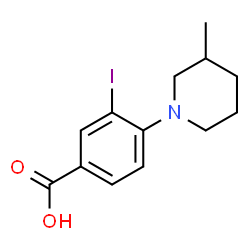 ChemSpider 2D Image | 3-Iodo-4-(3-methyl-1-piperidinyl)benzoic acid | C13H16INO2