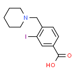 ChemSpider 2D Image | 3-Iodo-4-(1-piperidinylmethyl)benzoic acid | C13H16INO2