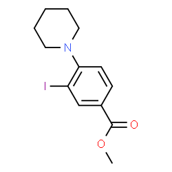 ChemSpider 2D Image | Methyl 3-iodo-4-(1-piperidinyl)benzoate | C13H16INO2