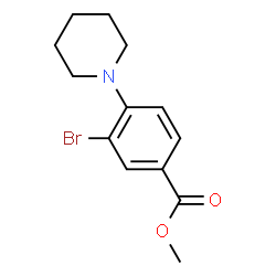 ChemSpider 2D Image | Methyl 3-bromo-4-(1-piperidinyl)benzoate | C13H16BrNO2