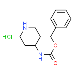 ChemSpider 2D Image | BENZYL N-(PIPERIDIN-4-YL)CARBAMATE HYDROCHLORIDE | C13H19ClN2O2