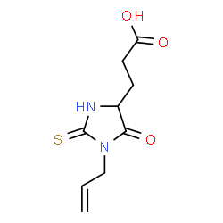 ChemSpider 2D Image | 3-(1-Allyl-5-oxo-2-thioxo-4-imidazolidinyl)propanoic acid | C9H12N2O3S