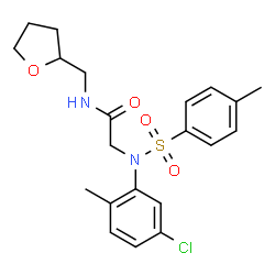 ChemSpider 2D Image | N~2~-(5-Chloro-2-methylphenyl)-N~2~-[(4-methylphenyl)sulfonyl]-N-(tetrahydro-2-furanylmethyl)glycinamide | C21H25ClN2O4S