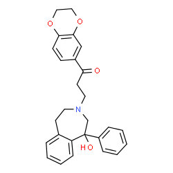 ChemSpider 2D Image | 1-(2,3-Dihydro-1,4-benzodioxin-6-yl)-3-(1-hydroxy-1-phenyl-1,2,4,5-tetrahydro-3H-3-benzazepin-3-yl)-1-propanone | C27H27NO4