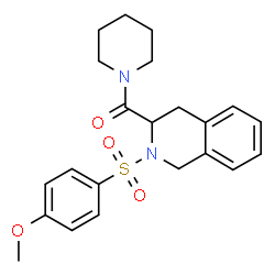 ChemSpider 2D Image | {2-[(4-Methoxyphenyl)sulfonyl]-1,2,3,4-tetrahydro-3-isoquinolinyl}(1-piperidinyl)methanone | C22H26N2O4S