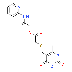 ChemSpider 2D Image | 2-Oxo-2-(2-pyridinylamino)ethyl {[(6-methyl-2,4-dioxo-1,2,3,4-tetrahydro-5-pyrimidinyl)methyl]sulfanyl}acetate | C15H16N4O5S