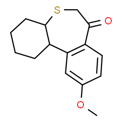 ChemSpider 2D Image | 10-Methoxy-1,2,3,4,4a,11b-hexahydrodibenzo[b,d]thiepin-7(6H)-one | C15H18O2S