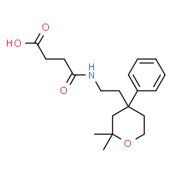 ChemSpider 2D Image | 4-{[2-(2,2-Dimethyl-4-phenyltetrahydro-2H-pyran-4-yl)ethyl]amino}-4-oxobutanoic acid | C19H27NO4