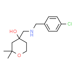 ChemSpider 2D Image | 4-[(4-Chloro-benzylamino)-methyl]-2,2-dimethyl-tetrahydro-pyran-4-ol | C15H22ClNO2