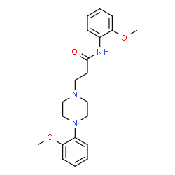 ChemSpider 2D Image | N-(2-Methoxyphenyl)-3-[4-(2-methoxyphenyl)-1-piperazinyl]propanamide | C21H27N3O3