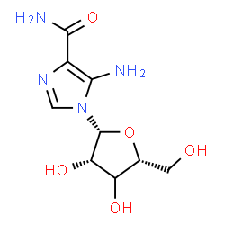 ChemSpider 2D Image | 5-Amino-1-[(3xi)-beta-D-threo-pentofuranosyl]-1H-imidazole-4-carboxamide | C9H14N4O5